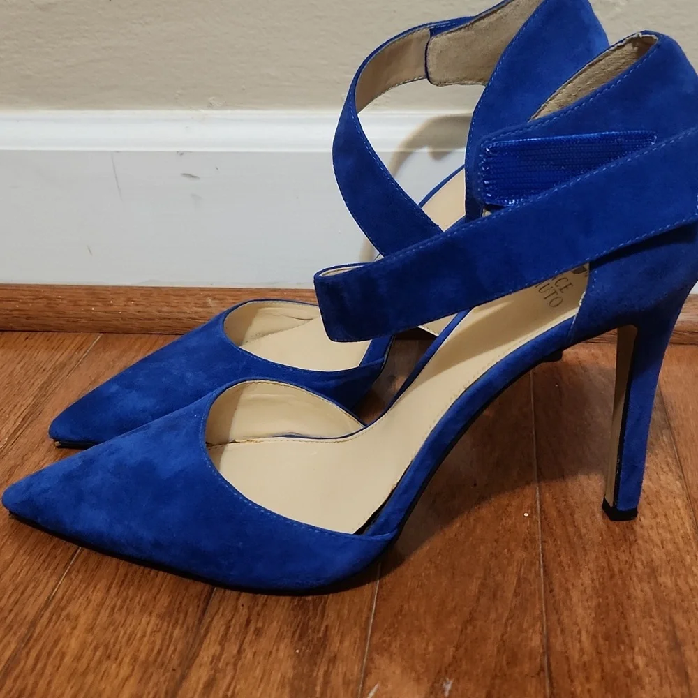 Vince Camuto Royal Blue Suede Heels - Picture 2 of 11
